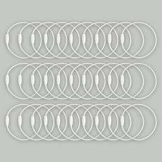 彩色鋼索鑰匙圈, 30個, 1 白色