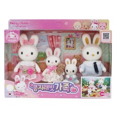 ONE&ONE Konggi Rabbit 快樂家庭絨毛娃娃組, 140mm, 1組, 快樂家庭 多色