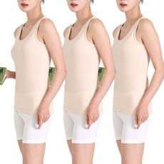 슈라네 여성용 데일리 슬리브리스 면스판 나시 런닝 3p