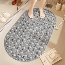 데이소이 심플 미끄럼방지 욕조 욕실 발판매트 69 x 39 cm, NO 11 사각형 그레이, 1개