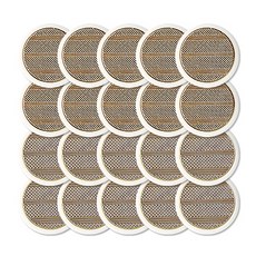 點綴鈕扣平行線組合 2款 x 10入組 25mm, 金色, 鎳色, 1套