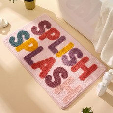 위더홈 알록달록 폭신 욕실 매트 60 x 40 cm, 핑크, 1개