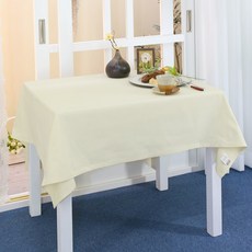 나산데코 면 테이블커버, 아이보리, 6인용(210 x 140 cm)