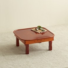 Joeunworld 民俗鑲嵌鄭橢圓桌 450 x 450 x 220 毫米, 紅色的