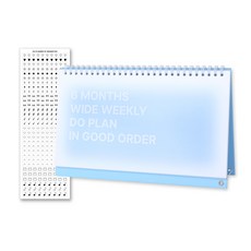 wannathis DO 6個月桌上型週學習計畫本 + 貼紙組, 天藍色, 1套