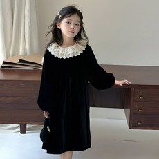 베이비맥스 로로 레이스 벨벳 원피스