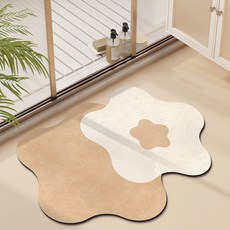 Widethehome 陽光花朵地墊, 沙色, 1個