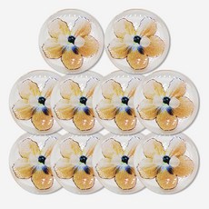 花朵女士襯衫開襟衫鈕扣 花卉印花 15mm, 10個, 橘色
