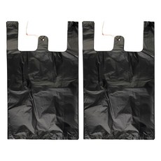 VERONA 手提超市提袋 特大 黑色 100入, 20L, 2組