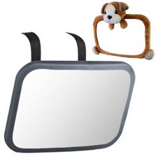 메리본 카시트 각도조절 후방거울 + 강아지 커버, 블랙, 1세트