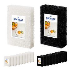 SSCSSAC 聚氨酯過濾菜瓜布 白色10入 + 黑色10入 組, 1組, 20個