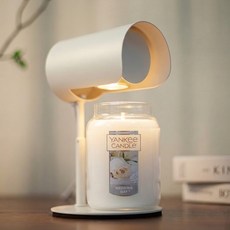 YANKee CANDLe 大罐 + Ian定時高度可調暖燭燈 + 2個燈泡套裝, 白色, 婚禮日
