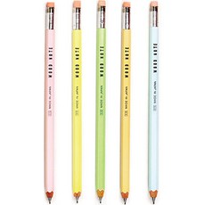 KITABOSHI WOOD NOTE 木質自動鉛筆 粉彩5入組, 0.5mm, 5支