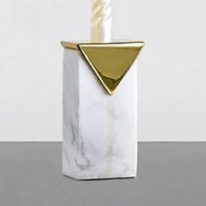 JCP 모던 심플 마블 캔들 홀더 S, 화이트