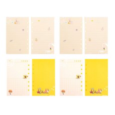 海綿寶寶 ARCHIVE 6孔活頁補充內頁 橫線筆記 2p + 圖畫日記 2p 組, 16張, 1套