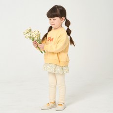 KIDSCOMO 童款碎花下擺大學T+內搭褲套裝