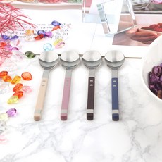 보겐 스퀘어 솔렌 커트러리 티스푼 4종 세트, 다크베이지, 모브, 다크체리, 사파이어, 1세트