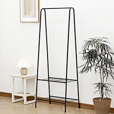 VANESSDECO 鐵製雙層置物掛衣架, 黑色