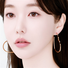 노이드비 써지컬스틸 여성용 대형 빅 하트 링 귀걸이