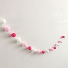 Peyto 五彩繽紛毛球掛旗 2入, 粉色組