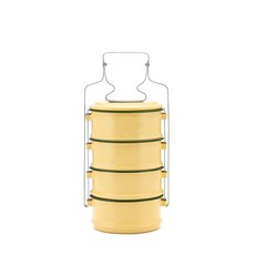 琺瑯便當 中型 4層, 黃色, 1個