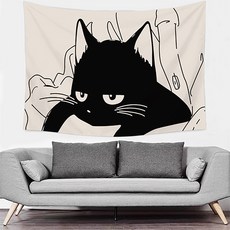더플로우커머스 블랙캣 시리즈 인테리어 벽장식 태피스트리, A