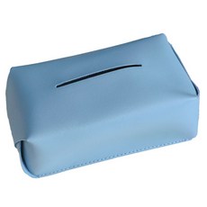 자취남녀 심플 가죽 휴지 티슈 케이스, 블루