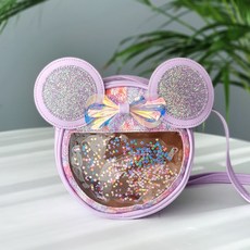 Woojooi 兒童透明亮片斜背包