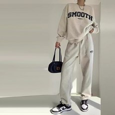 Goodif 女款 smooth 大學T + 鬆緊帶運動褲套裝