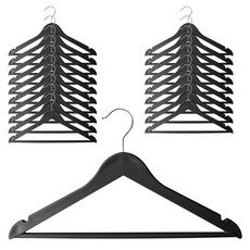 Market Plan 繽紛塑膠衣架, 黑色, 20個