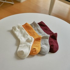 렉시 코지 탁텔 오버 크루 솔리드 수면양말 4켤레 세트