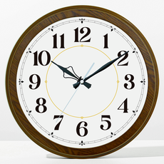 Marchenmond 韓國製 Noir 原木風格室內裝飾靜音掛鐘, 棕色