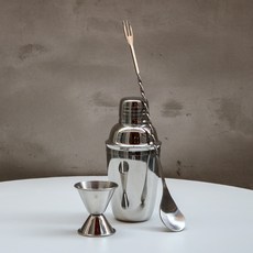 Mrs. Home 雞尾酒雪克杯 300ml + 量酒器 25 x 40 ml + 酒吧匙套組, 1套, 單一顏色