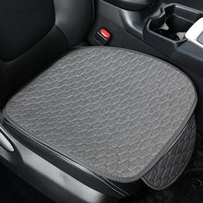 透氣純亞麻汽車坐墊套, 1個, 灰色