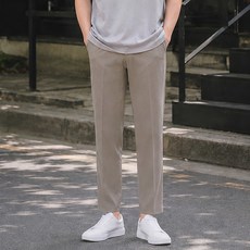 男士冰感涼爽鬆緊帶西裝褲