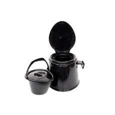 실버선 이동식 캠핑 차박 환자용 간이 변기 일체형, 블랙, 1개