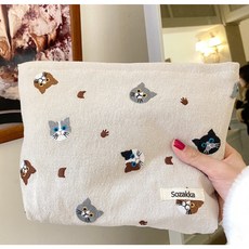 MalangJelly 喵星人刺繡多功能收納包