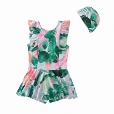 VIVO BINIYA 女童款荷葉邊連身泳衣