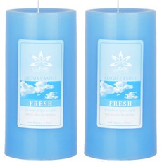 LUMIE CANDLE 柱狀蠟燭 2入 + 玻璃燭台組, 1套, 清新