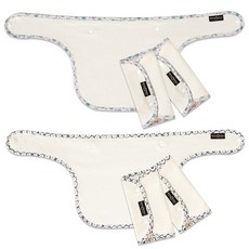 ggoom duboo 嬰兒印花邊紋口水巾 B款 2入, 法國花+花朵款, 1組