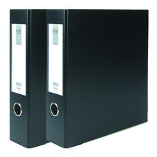 Midas D型環3孔活頁夾 附名牌 A4 7cm, 黑色, 2個