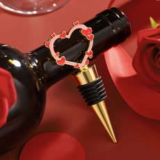 微笑情人節愛心酒瓶塞, 金色, 1個