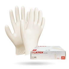 G CLUB 乳膠手套 100入, 白色, 中(M), 1個