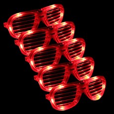 PARTYHAE LED百葉窗眼鏡, 5個, 紅色