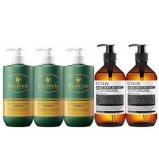 CeciCela 馬鞭草身體去角質凝膠 500ml 3入+薰衣草香氛沐浴露 500ml 2入, 1套