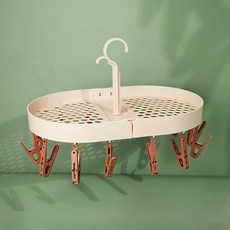 Hanttam工作室 折疊式夾子曬衣架 米色, 1個