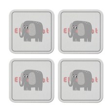 可愛動物珪藻土杯墊 B29 4入, 類型3, 4個