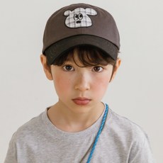 Little Ex 兒童小熊刺繡牛仔棒球帽