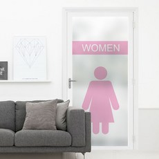 GGOOMIM 無膠靜電玻璃門窗貼紙 男女圖標洗手間