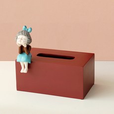 可愛蝴蝶結少女面紙盒, 紅色